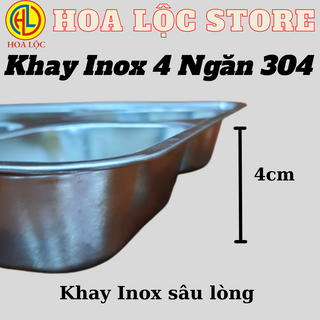 KHAY ĂN INOX CÓ NẮP ĐẬY 4 NGĂN 304 ĐẠT TIÊU CHUẨN CHẤT LƯỢNG CAO AN TOÀN VỆ SINH