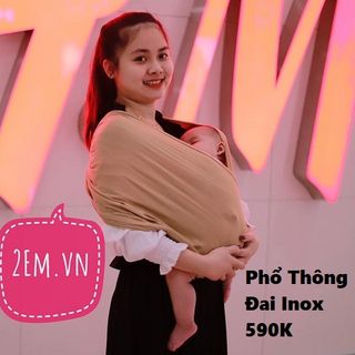 Địu vải em bé sling Cao Cấp 2Em ngủ ngon - chỉnh Size - Trợ lực - 0-24 tháng mềm mại, thoáng khí, co giãn 590K giá sỉ