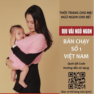 Địu vải em bé sling Cao Cấp 2Em ngủ ngon - chỉnh Size - Trợ lực - 0-24 tháng mềm mại, thoáng khí, co giãn 590K