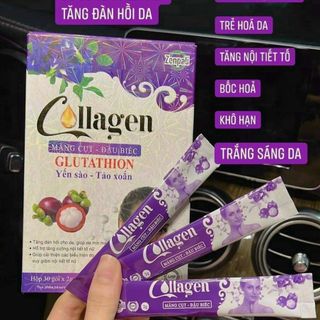 HÀNG CÔNG TY GIÁ SỈ - Collagen đậu biếc măng cụt giúp trắng da , đẹp da , chống lão hóa , hộp 30 gói