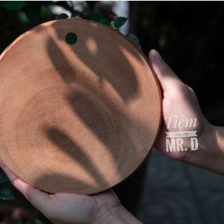 Thớt Gỗ 19cm, dày 2.2cm, Gỗ Xà Cừ Nguyên Khối Bền Đẹp