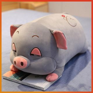 Gấu bông thú nhồi bông heo mắt híp khổng lồ chất liệu bông gòn cao cấp Size 45 -110 cm