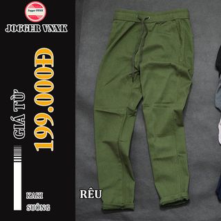 Quần kaki nam - ống côn, thời trang cao cấp [Rêu]