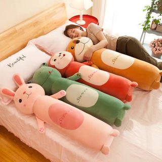 Gối Ôm Hình Thú Gối Tựa Lưng Ếch Thỏ Khỉ Cho Bé Siêu Mịn Co Dãn 4 Chiều Cực Êm Siêu Đáng Yêu 50cm - 95 cm