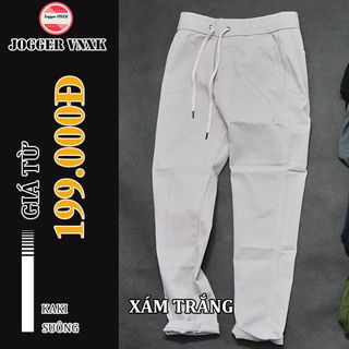Quần kaki nam - ống côn, thời trang cao cấp [Xám trắng]