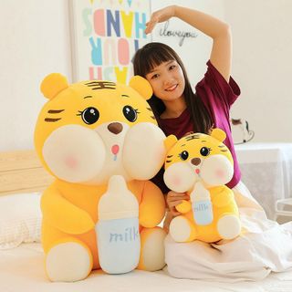 Gấu bông hổ ôm bình sữa, Thú nhồi bông hổ siêu to đáng yêu, chất liệu nhung cao cấp, 100% bông gòn 60cm/80cm