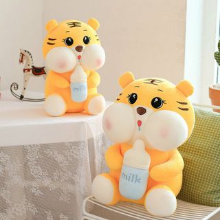 Gấu bông hổ ôm bình sữa, Thú nhồi bông hổ siêu to đáng yêu, chất liệu nhung cao cấp, 100% bông gòn 60cm/80cm