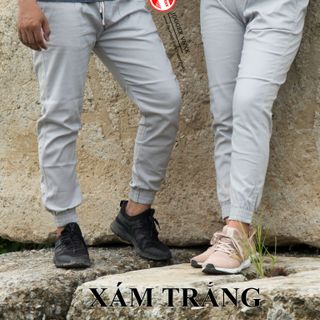 Quần jogger xám trắng - kaki co giãn