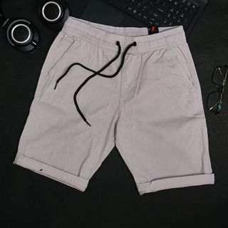 Quần Short Nam Kaki Co Giãn - Xám Trắng