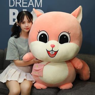 Gấu bông sóc đeo túi dễ thương, thú nhồi bông to khổng lồ hình con sóc cute 50cm/70cm/95cm - Quà tặng bạn gái ý nghĩa