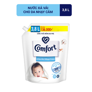 Nước Xả Vải Comfort Đậm Đặc Cho Da Nhạy Cảm 3.8L Túi giá sỉ