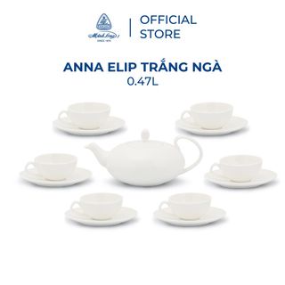 Bộ trà Cao cấp Minh Long elip 0.47 L - Anna - Trắng Ngà giá sỉ