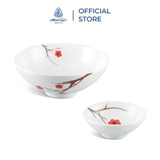 Bộ chén dĩa sứ Minh Long 24 sản phẩm - Daisy - Hồng Mai