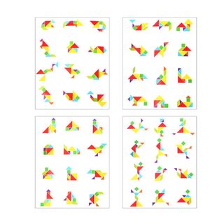 ĐỒ CHƠI XẾP HÌNH GỖ TƯ DUY TANGRAM 7 MẢNH ĐỒ CHƠI GỖ THÔNG MINH CXQQ01