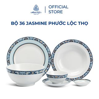 Bộ chén dĩa sứ Minh Long 36 sản phẩm - jasmine - Phước Lộc Thọ giá sỉ