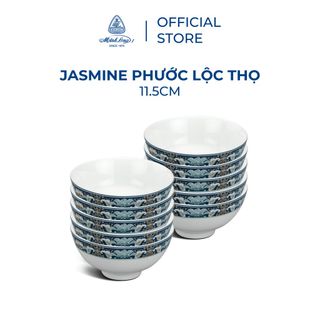Bộ 10 chén sứ cao cấp Minh Long 11.5 cm - Jasmine - Phước Lộc Thọ giá sỉ