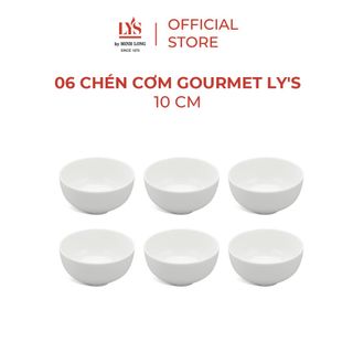 Hộp 06, 10 chén cơm Minh Long Gourmet Ly's 10cm màu trắng ngà siêu cứng giá sỉ