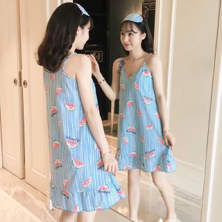 Váy ngủ 2 dây cotton kèm bịt mắt giá sỉ