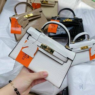 Túi xách nữ đeo chéo H.M da rắn size 19