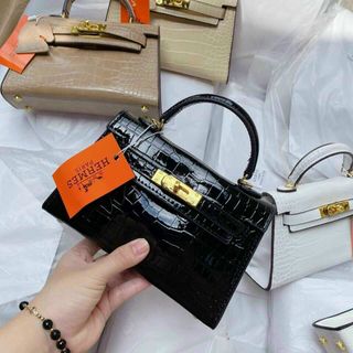 Túi xách nữ đeo chéo H.M da rắn size 19
