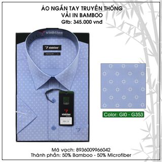 bigsize áo sơ mi nam Vĩnh Tiến chính hãng dưới 100kg tay ngắn