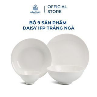 Bộ chén dĩa Minh Long 9 sản phẩm Daisy IFP Trắng ngà giá sỉ