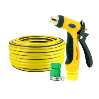 Bộ dây vòi xịt nước rửa xe,tưới cây tăng áp 3 lần 7-10M( nối nhựa xanh) 206317