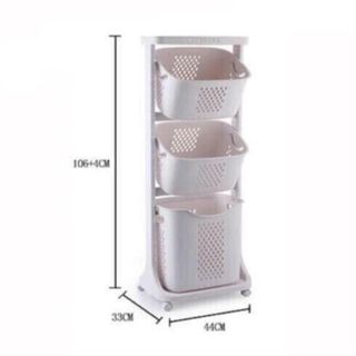 Kệ đựng đồ 3 tầng đa năng 5567, Rổ đựng quần áo 3 tầng có bánh xe nhựa Việt Nhật