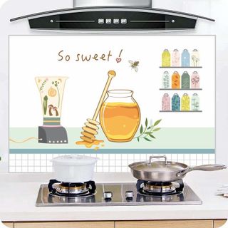 (SIÊU RẺ) Giấy dán tường trang trí bếp, miếng dán bếp chống bắn dầu mỡ, chịu nhiệt cao
