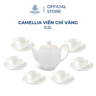 Bộ trà cao cấp Minh Long 0.5 L - Camellia - Chỉ Vàng giá sỉ
