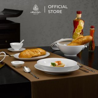 Bộ chén dĩa sứ Minh Long 36 sản phẩm - Daisy - Trắng