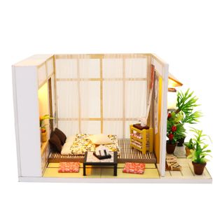 mô hình đồ chơi ngôi nhà quyến rũ mini thu nhỏ có đèn tặng kèm kiếng chống bụi S902 giá sỉ