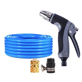 Bộ dây và vòi xịt tăng áp rửa xe tưới cây 10M (cút đồng nối nhựa đen) 206817 giá sỉ