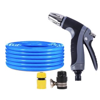 Bộ dây và vòi xịt tăng áp rửa xe tưới cây 206817 20M (cút nhựa nối đen 712-2) [SKM]