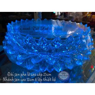 Đế Sen Pha Lê Cao Cấp 23cm 6 lớp cao 12cm