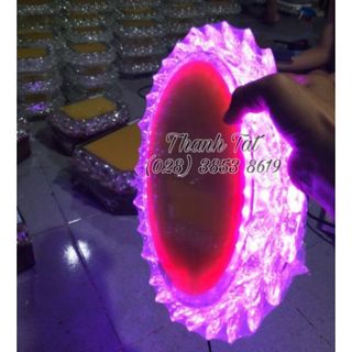 Đế Sen Pha Lê Cao Cấp 20Cm Tròn Led đổi màu