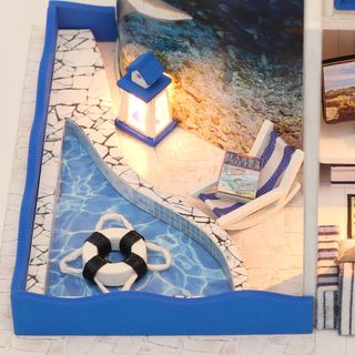 mô hình trang trí 3D handmade đồ chơi lắp gáp gỗ ngôi nhà âm thanh của biển mini thu nhỏ M040 có đèn