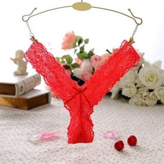 Đồ lót sexy lọt khe chữ y thoáng khí quần lót nữ ren họa tiết hoa 3 màu đỏ đen trắng quyến rũ BIKI HOUSE T302 - HCM