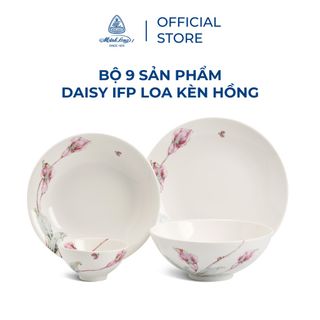 Bộ chén dĩa sứ Minh Long 9 sản phẩm - Daisy IFP - Loa Kèn Hồng giá sỉ