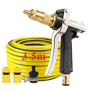 Bộ dây vòi xịt nước rửa xe, tưới cây . tăng áp 3 lần, loại 3m, 5m 206236Cđầu đồng, cút, nối đen, d.vàng