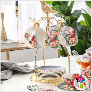 (HÀNG ĐẸP) Bộ ấm chén trà đun bếp nến hoa đỏ, hàng cao cấp