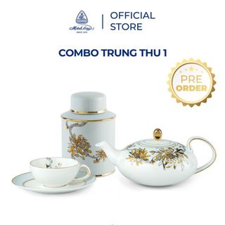 Combo Trung Thu Minh Long: Bộ trà - Hũ trà An Nhiên (combo 1) kèm hộp và túi quà tặng sang trọng giá sỉ