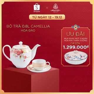 Bộ trà Cao cấp Minh Long 0.8 L - Camellia - Hoa Đào giá sỉ