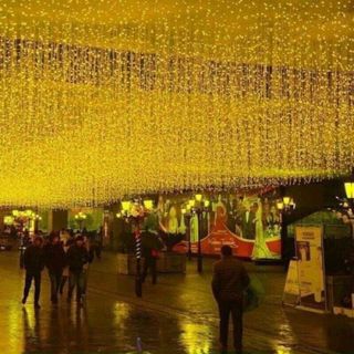 [ Hàng chất lượng ] Dây đèn LED rèm 8mx0.6m 40 sợi, dây đèn chớp tắt, đèn trang trí noel giá sỉ