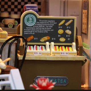 Đồ Chơi Mô Hình Lắp Ráp Gỗ Vật Dụng Trang Trí Quán Café Thư Giãn Mini C006 Có Đèn