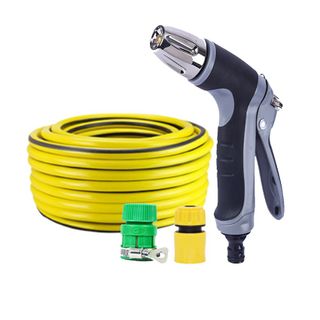Bộ dây vòi xịt nước rửa xe, tưới cây,tăng áp 3 lần cút nhựa nối nhựa vàng loại 7-10m 206817