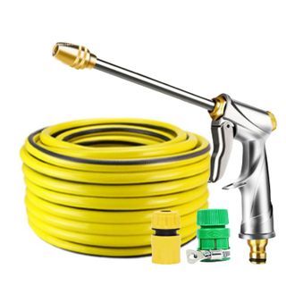 [SKM] Rửa xe tưới cây Bộ dây và vòi xịt tăng áp lực nước 300% loại 25m cút nhựa,nối nhựa 206701-2