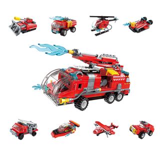 Bộ lắp ráp mô hình đồ chơi sáng tạo mô hình xe cứu hỏa cho các bé 8 trong 1 giá sỉ