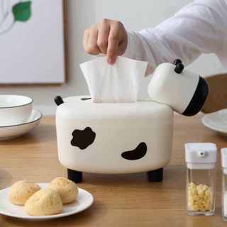 HỘP ĐỰNG KHĂN GIẤY BÒ SỮA