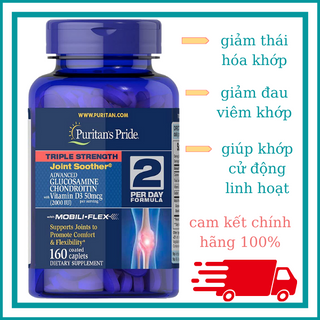 Viên Uống Hỗ Trợ Xương Khớp Glucosamine Chondroitin MSM Puritan's Pride Của Mỹ 160 viên giá sỉ